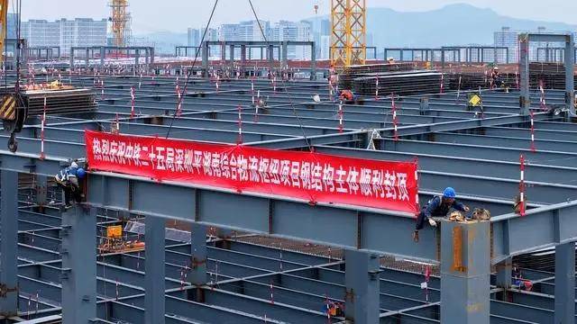 深圳：多式聯(lián)運國家物流樞紐鋼結(jié)構(gòu)主體完工:鋼結(jié)構(gòu)
